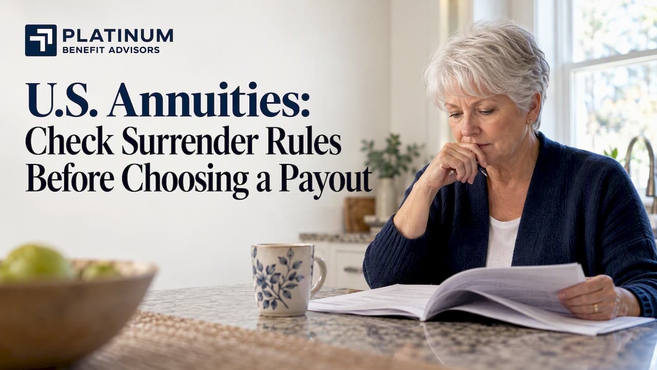U.S. Annuities: Check Surrender Rules Before Choosing a Payout